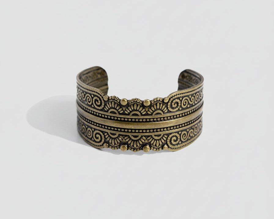 Antiqued brass cuff