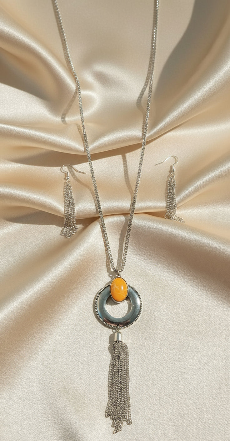 Silver/Orange Pendant