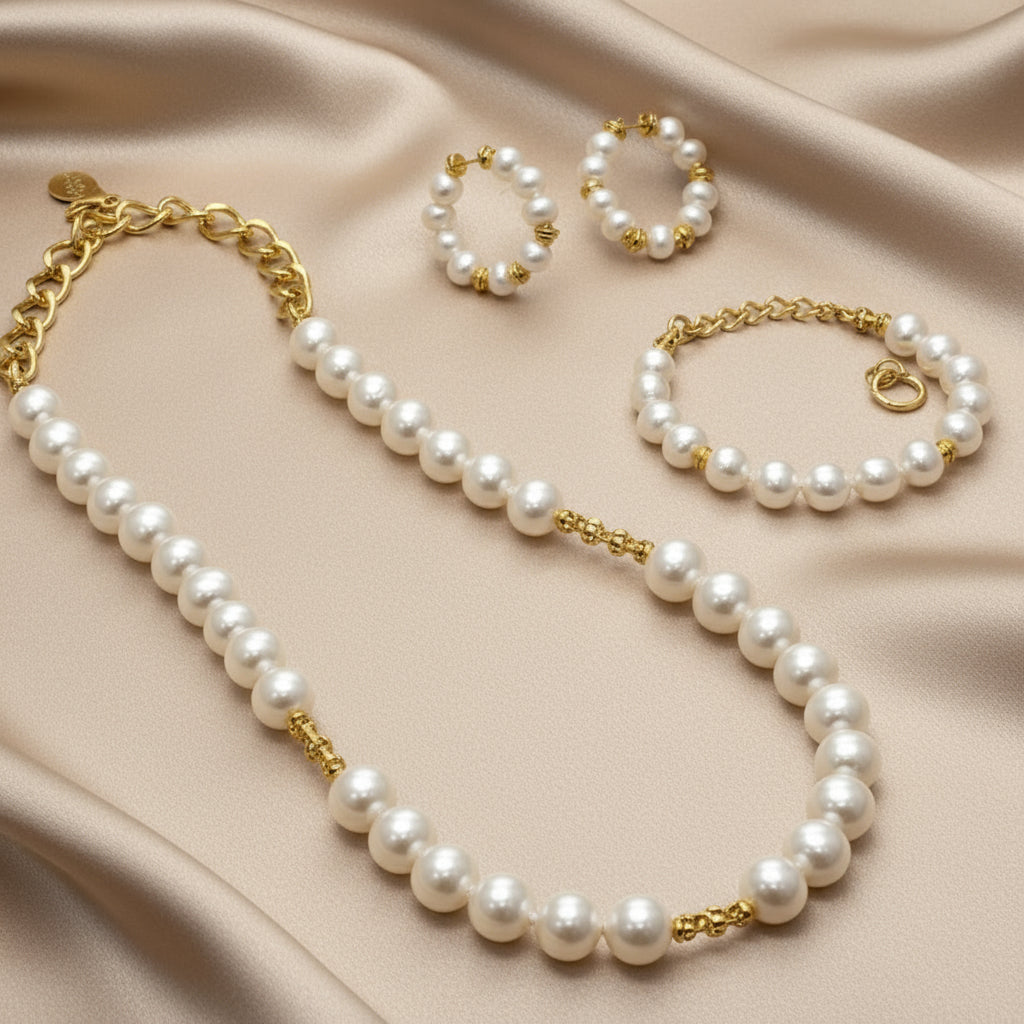 Gold/White Pearl Set