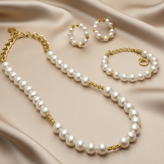 Gold/White Pearl Set