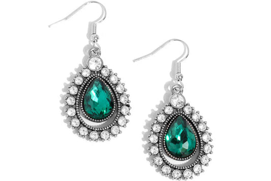 Glittery Green Teardrop